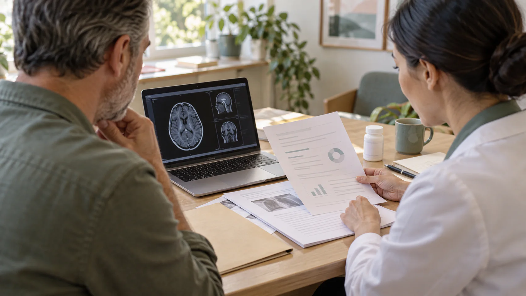 Patient organizing medical reports and scan images with a clinician for an international second opinion